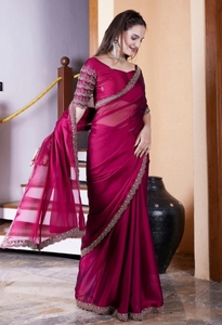 Sari de chifón bordado estilo Bollywood KV - Product Image 5