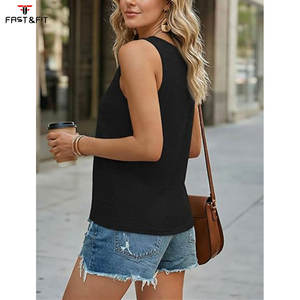 Camiseta sin Mangas de Alta Calidad para Mujer, Sexy, de Algodón Tejido, para Ejercicio y Fitness, sin Tirantes, de Secado Rápido y Transpirable - Product Image 4