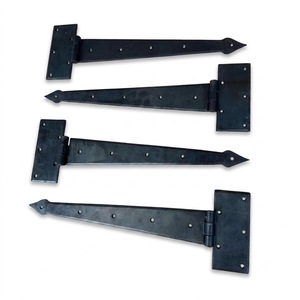 Cast Iron T Hinge Rustproof Black Powder Coated Tee Hinges Vintage Arrowhead Strap <b>Hardware</b> For Wood Fence <b>Barn</b> Shed Garden Gate - Product Image 6