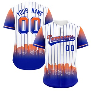 Maillot de baseball personnalisé à manches courtes, respirant, avec ourlet dégradé classique pour les vêtements de sport d'équipe, uniforme de baseball - Product Image 3
