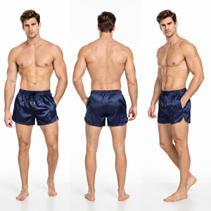 <b>Men</b> Drawstring Waist Satin <b>Shorts</b> 100% Silk <b>Men's</b> <b>Sleeping</b> <b>Shorts</b> With Side Pockets Nightwear Silky <b>Shorts</b> <b>Men</b> Quick Dry <b>Shorts</b> - Product Image 5