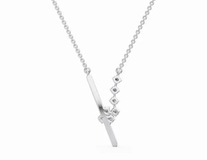 Collar Brillia Bar con Colgante de Diamante Cultivado en Laboratorio de 0.210 Quilates, 7 Piezas, Barra Vertical, Oro Amarillo, Rosa o Blanco de 9K, 14K o 18K, Regalo de Joyería - Product Image 6