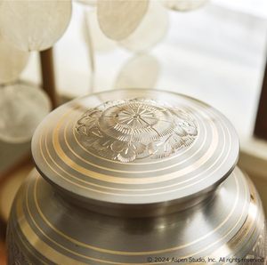 Handcrafted Engraved Metal Cremation Urn with Secure Lid Memorial Ashes Keepsake Funeral Urn Decorative Memorial Vessel - Product Image 3