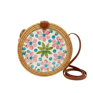 Bolso de playa de ratán, bolso de ratán y cuero de diseño, venta al por mayor directamente de fábrica, precios económicos, tamaño personalizable - Product Image 1