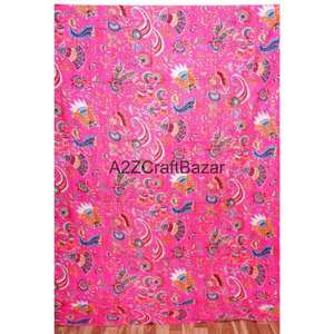 Edredón Kantha de Algodón Orgánico, Estampado, Hecho a Mano en India, Vintage, Cosido a Mano, para Hotel y Hogar, Ecológico, para Todas las Estaciones - Product Image 6