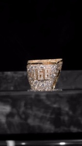 Anillo Personalizado con Iniciales y Diamantes Cultivados en Laboratorio VVS para Hombre, Anillo de Campeonato de Plata de Ley 925, Estilo Hip Hop, Venta al Por Mayor - Product Image 3