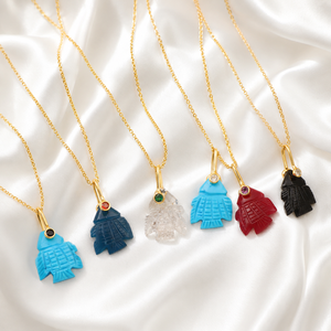 Collar de Moda con Colgante de Pez Tallado a Mano en Latón Chapado en Oro de 18k con Piedras Preciosas, Diseño Animal, Joyería para Mujer - Product Image 1