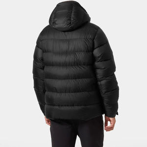 Chaqueta Acolchada Negra para Hombre, Rellena de Algodón, Impermeable, Transpirable, Cortavientos, Abrigo Casual de Invierno, Corte Regular, Cierre de Cremallera, Algodón - Product Image 3