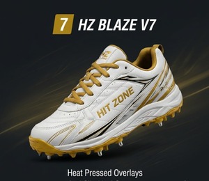 รองเท้ากีฬาคริกเก็ต HIT ZONE ระดับมืออาชีพ คุณภาพพรีเมียม สวมใส่สบาย ตะเข็บคู่ ยืดหยุ่นในการเคลื่อนไหว ทนทานสูง เหมาะสำหรับการฝึกซ้อม - Product Image 1
