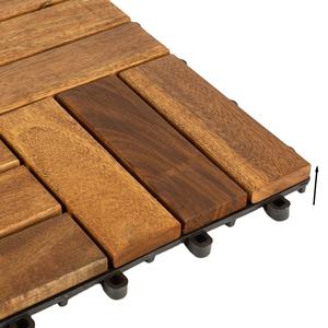 Viet Wood - Baldosas de Madera de Acacia Vietnamita Contemporánea para Terraza, 12 Listones, Resistentes al Agua, Ecológicas, Acabado Mate, Sistema de Click - Product Image 5