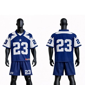 Conjunto de Camiseta y Pantalones Cortos de Fútbol Americano de Alta Calidad, Uniforme Deportivo Transpirable, Ropa de Equipo Personalizada para Entrenamientos y Partidos - Product Image 4