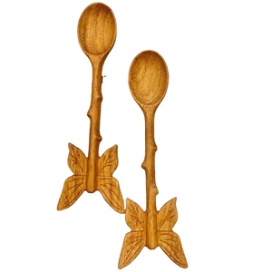 ช้อนไม้รูปผีเสื้อ ช้อนไม้เนื้อแข็งธรรมชาติ สำหรับทำอาหาร ใช้เสิร์ฟ ตกแต่ง ผลิตในเวียดนาม ขายส่ง - Product Image 5