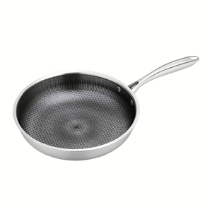 Poêle à frire élégante en acier inoxydable avec technologie antiadhésive professionnelle, grande capacité de cuisson, poignées rivetées durables - Product Image 1
