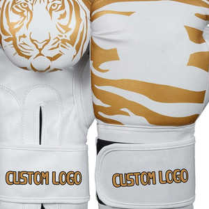 Gants de boxe thaïlandaise et de kick-boxing de haute qualité, respirants, avec logo personnalisé, couleur personnalisée, en cuir, à fermeture auto-agrippante, pour l'entraînement en extérieur - Product Image 4