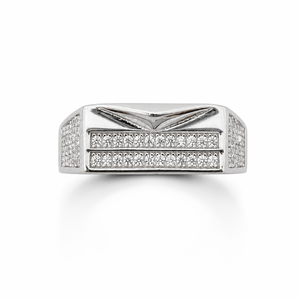 925 Sterling Silver Mens Black Accent Diamond <b>Ring</b> High Polish Modern Geometric <b>Statement</b> Band Wedding Party Daily Wear Fine - Product Image 2