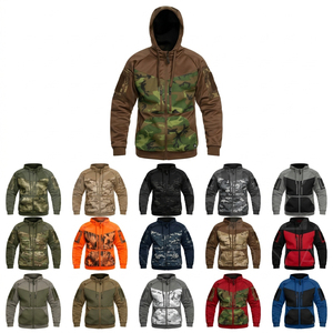 Winter Apparel Customized Camouflage Hooded Jacket Men Lightweight Outdoor Windbreaker <b>Zip</b> <b>Up</b> Hoodie Casual Sports Jackets - Product Image 1