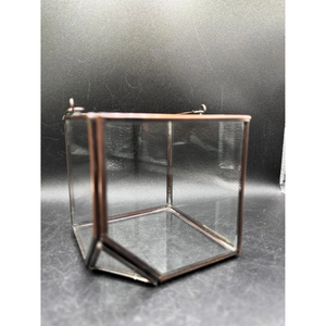 Exclusive Living Metal Terrarium <b>Glass</b> Planter Elegant Indoor Plant Holder Geometric Home Decor <b>Square</b> Shape In Reasonable Price - Product Image 1