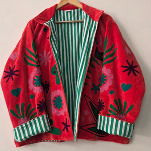 Morvi-Fab 2026 #61 Latest Women’s <b>Velvet</b> Suzani <b>Jacket</b> – Colorful Floral & Botanical Printed Designer Outerwear - Product Image 3