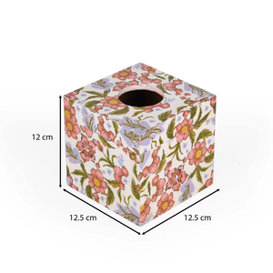 Boîte à mouchoirs en bois imprimée avec un motif floral vintage en forme de cube, très demandée, dans un style élégant - Product Image 4