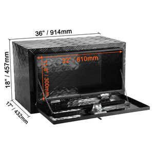 Cassone per Pickup in Alluminio Rinforzato con Superficie Diamantata 36\" X 17\" X 18\", Contenitore di Stoccaggio con Chiavi e Funzioni Impermeabili - Product Image 2