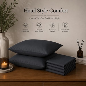 Luxury Midnight Ash 300 TC Pure Cotton Solid Bedsheet for Home and Hotel Bedding and Soft <b>Comfortable</b> Fabric Available for Sale - Product Image 4