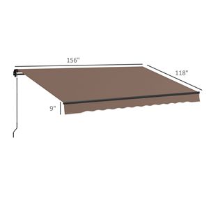 Tenda Parasole Retrattile 13FT X 10FT, Telo Ombreggiante 280gsm Resistente ai Raggi UV per Terrazza, Balcone, Giardino, Protezione per Caffetteria all'Aperto - Product Image 3