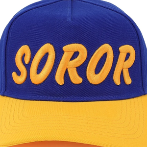 รอยัลบลูโกลด์ SOROR หมวกเบสบอลปักลาย ปีกโค้งสองสี ปรับได้ สแนปแบ็ค หมวกกีฬาลำลองสำหรับผู้หญิง สวมใส่กลางแจ้ง - Product Image 3