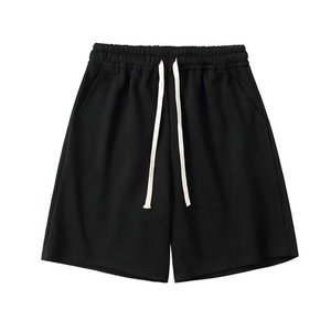 Men's Solid Color Blue Quick Dry Drawstring <b>Shorts</b> Casual Knitted Mid Waist <b>Short</b> 100% Polyester Breathable Summer Wear - Product Image 4