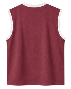 Débardeur sans manches bordeaux pour homme – Gilet de sport décontracté en coton respirant pour l'été – T-shirt athlétique coupe ample pour l'entraînement - Product Image 6