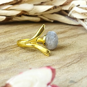 High Demand Boho Fish Tail <b>Ring</b> Boho Brass Moonstone <b>Ring</b> for Women 18k Gold Plated <b>Dainty</b> Open Band <b>Ring</b> for Wholesale/OEM/ODM - Product Image 4