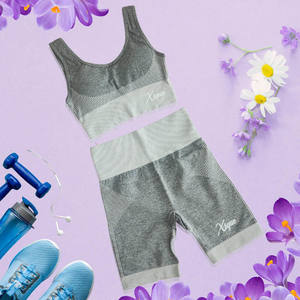 Conjunto Deportivo para Mujer, Ropa Deportiva Transpirable, Bra Deportivo, Leggings para Yoga, Running, Tallas Grandes, 2 Piezas, Shorts Sólidos - Product Image 2