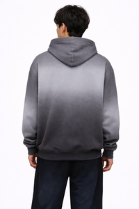 เสื้อฮู้ดดี้ผู้ชายผ้าฝ้ายฟลีซไล่เฉดสีแบบขายส่ง ทรงโอเวอร์ไซส์ สตรีทแวร์ สกรีนโลโก้ได้ตามสั่ง MOQ ต่ำ คุณภาพสูง รับผลิตแบบ OEM - Product Image 2