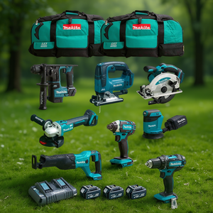 Kit Combinado de Herramientas Eléctricas Inalámbricas de 18V, Juego de 8 Piezas con Baterías de Litio y Cargador - Product Image 1