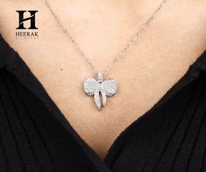 จี้เพชรรูปโบว์หรูหรา ทอง 14K/18K หรือเงิน ประดับเพชรเลี้ยงในห้องแล็บ/เพชรธรรมชาติ ผู้จัดจำหน่ายเครื่องประดับขายส่ง - Product Image 1
