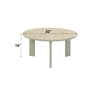 Table basse en céramique avec finition gris clair Ingram - Product Image 2