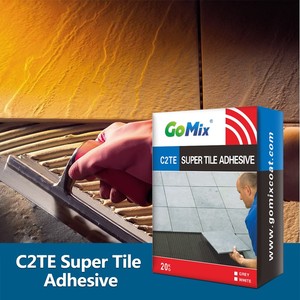 GoMix Cementos Colas Adhesivo cementoso de fraguado rapido reforzado con fibra para impermeabilizacion y pegado de baldosas Gris - Product Image 3