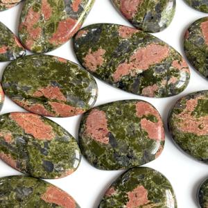 Cabujones de Jaspe Unakita Natural, Cristal Verde en Forma de Pera, Tamaños y Formas Variadas, Piedras Preciosas para Joyería, Lote a Granel - Product Image 6