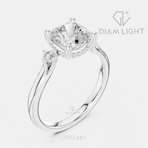 Bague de fiançailles en or blanc 14 carats avec diamant de laboratoire taille coussin de 1,78 carat, certifiée IGI, bijoux fins pour femmes, cadeau idéal - Product Image 2