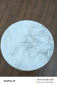 Mesita de noche redonda de mármol y madera de mango de estilo industrial con diseño ecológico extraíble para muebles de sala de estar de dormitorio elegante - Product Image 2