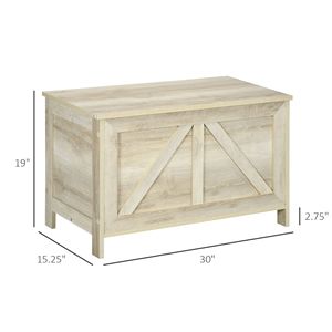 30-Liter White Farmhouse Lift Top <b>Storage</b> <b>Chest</b> Organizer Safety Hinge for Bedroom Entryway Living Room Supermarket Cabinets - Product Image 3