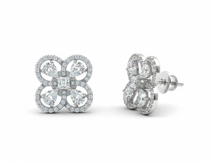 Pendientes de Diamantes Redondos para Mujer, Diamantes Naturales y Cultivados en Laboratorio - Product Image 1