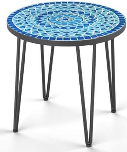 Table à manger d'extérieur ronde moderne en mosaïque | Cadre en aluminium durable pour villas et hôtels | Fabriqué au Vietnam - Product Image 1