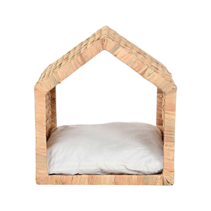 Lit pour animaux de compagnie en jacinthe d'eau tressée à la main de haute qualité, écologique, avec coussin amovible et lavable, fabriqué par des artisans vietnamiens - Product Image 5