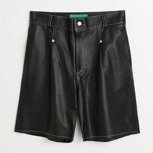 Pantalones Cortos de Lona Ecológica de Primera Calidad, Cómodos y de Corte Holgado para Hombre, con Detalles en Cuero PU, Estilo Urbano, Personalizables - Product Image 1