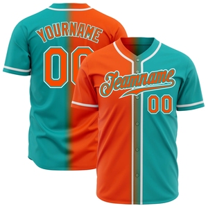 Camiseta de Béisbol Personalizada Verde y Amarilla, Unisex, Manga Corta, con Botones, Nombre del Equipo 00, Impresión Sublimada, Transpirable, para Todas las Temporadas - Product Image 3
