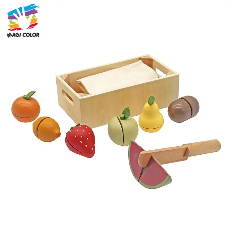 Desain baru Play House Aksesori dapur mainan pemotong buah kayu untuk anak-anak W10B473