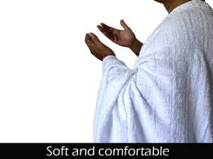 Ensemble de serviettes en coton léger de qualité supérieure pour hommes Pak Ahram Ihram, séchage rapide, haute absorption, pour le Hajj, l'Omra et les voyages, automne/printemps - Product Image 3