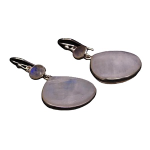 ชุดแต่งงานสำหรับ925สเตอร์ลิงชุดตุ้มหูสีขาวรุ้งมูนสโตนชุดสำหรับงานแต่งงานแบบคลาสสิกไม่ซ้ำใคร - Product Image 1