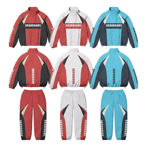Premium Nylon Windbreaker Tracksuit <b>Reflective</b> Waterproof <b>Jacket</b> and Pants Set for Men <b>Running</b> Windbreaker Set Breathable - Product Image 2