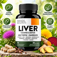 Complément hépatique au Chardon-Marie, Pissenlit, Curcuma, Gingembre, Berbérine – Mélange Herbal – 70 Capsules Végétariennes – Vente en Gros, Marque Privée, OEM, ODM